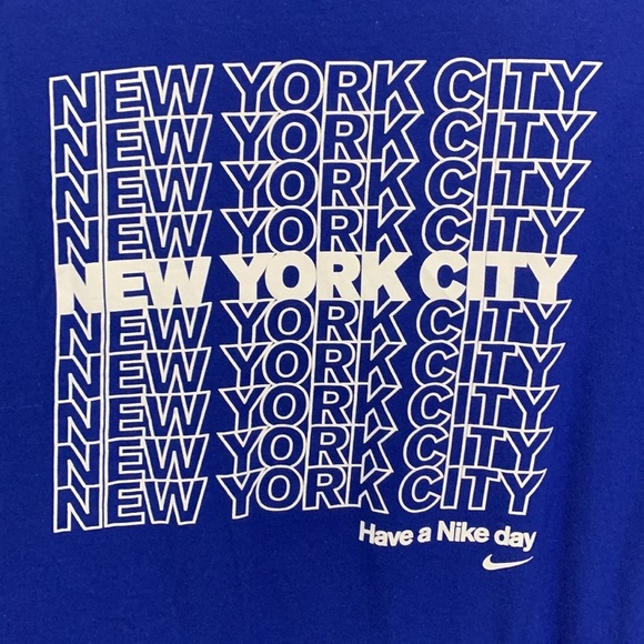Nike NEW York City Royal Blue Screen Print Short Sleeve Tee size XL - Picture 2 of 11